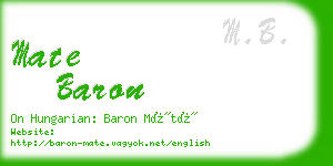 mate baron business card